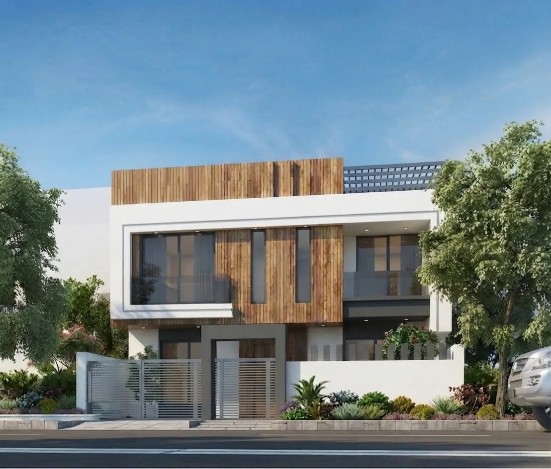 Villa Jnan Zaytoun — rendu 3D de la façade